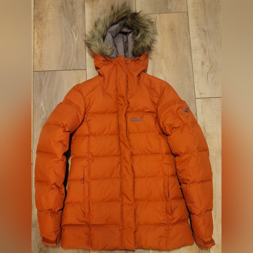 Jack Wolfskin Womens Jacket Stormlock Hyproof Down, Jacket Women's XS, Copper